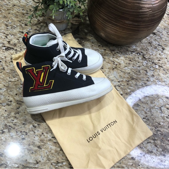 Louis Vuitton Paris Fastball Navy High Top Leather Sneakers EUR 30/US 13 Big Kid - Picture 13 of 13